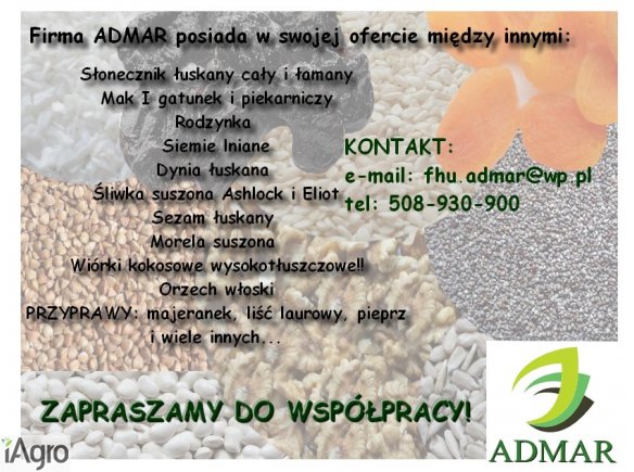 SPRZEDAM WIÓRKI KOKOSOWE SŁONECZNIK ŚLIWKĘ SUSZONĄ