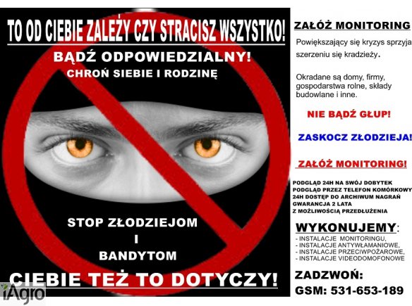 Maszyny, kamery rolnicze