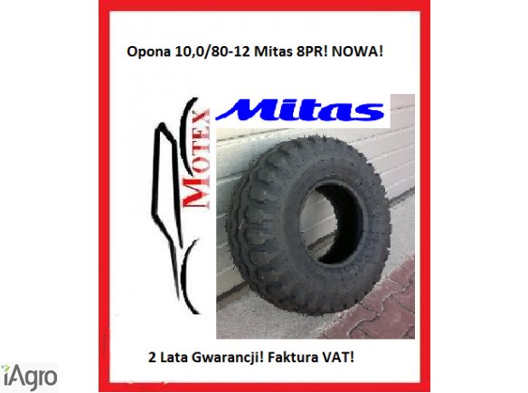 Opona 10,0/80-12 MItas 8PR. Nowa Faktura VAT!